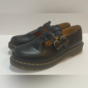 Dr. Martens 12916 Mary Jane Black Leather Shoes w/ Double Buckle US Women’s 10